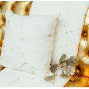 NEW AVIVA STANOFF Faux Fur Zodiac Pillow 16" x 16" Plus Faux Fur Zodiac Throw